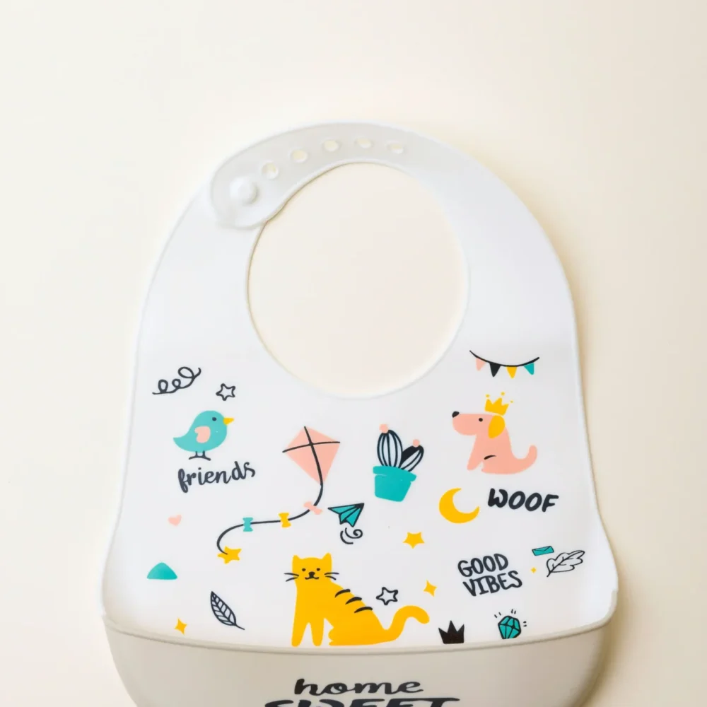 Waterproof White High Silicon Baby Bibs
