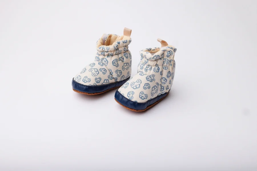 Baby Girls Boys Cotton Booties Soft Sole Vehicle Print Slippers