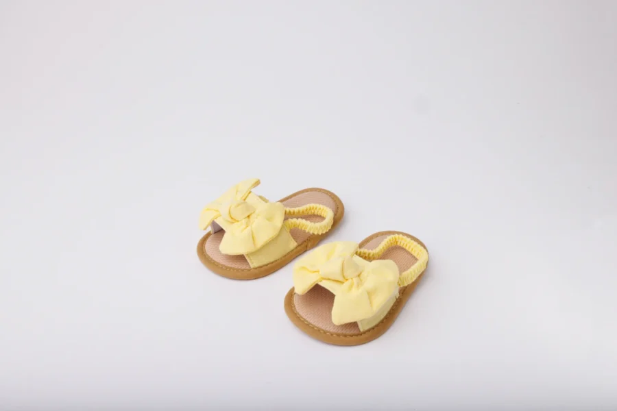 Baby Girl Bowknot Sandals, Baby Bowknot Dot Stripe Shoes - Image 4
