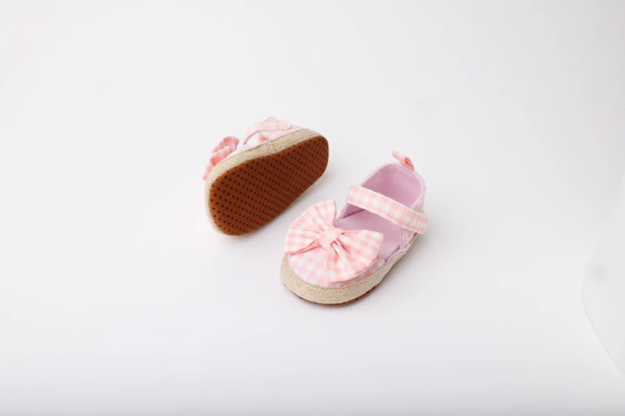 Baby Infant Girls Soft Sole Stripes Bowknot Shoes - Image 3
