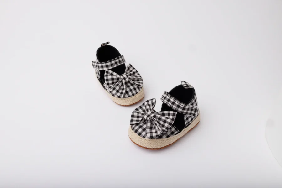 Baby Infant Girls Soft Sole Stripes Bowknot Shoes - Image 5