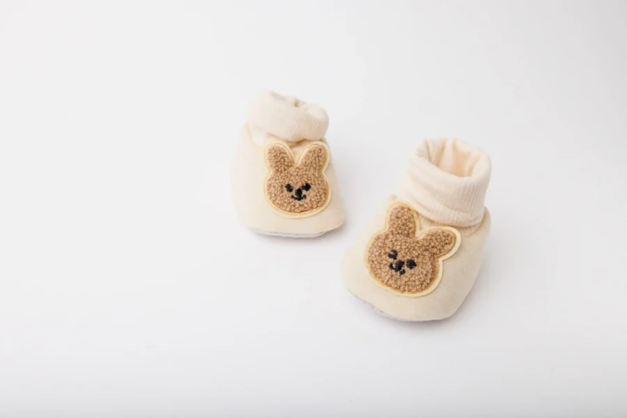 Girls Beige Animal Applique Booties