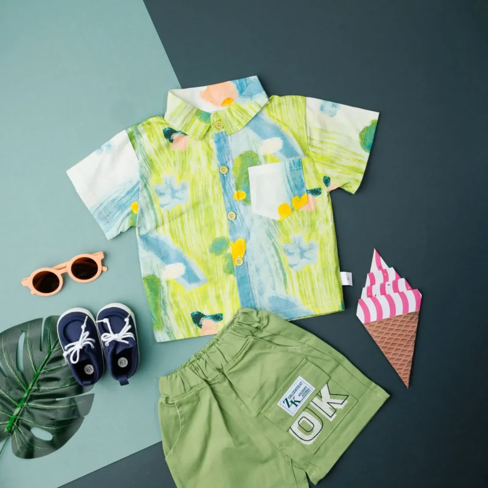 Boys Printed Shirt With Shorts