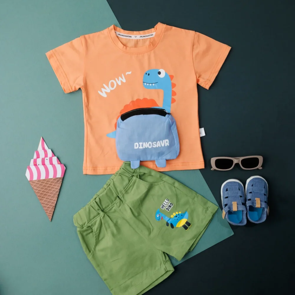 Crew Neck T-Shirt And Shorts