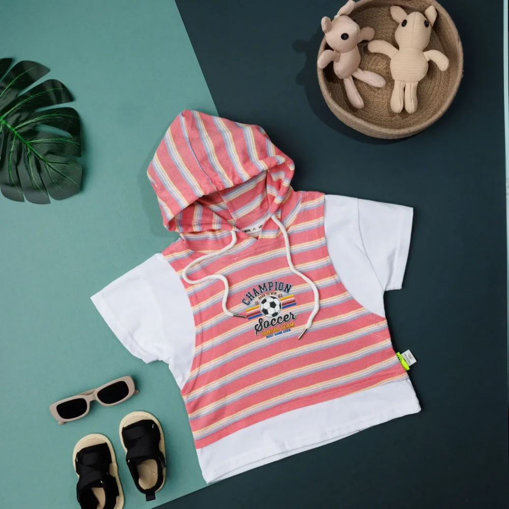 Typography Printed Hooded T-Shirt