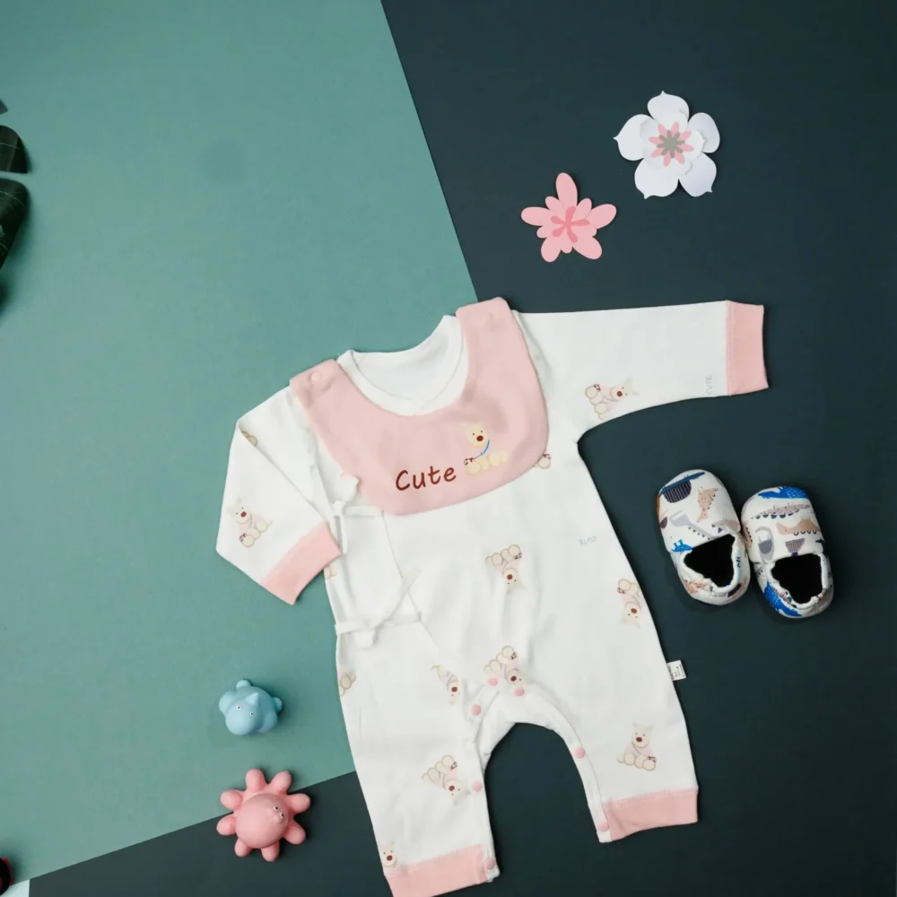 Pink Cute Full Sleeve Baby Romper