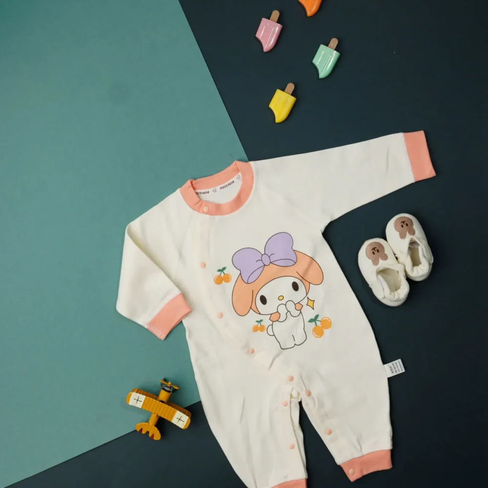 Pink Full Sleeve Footless Baby Romper