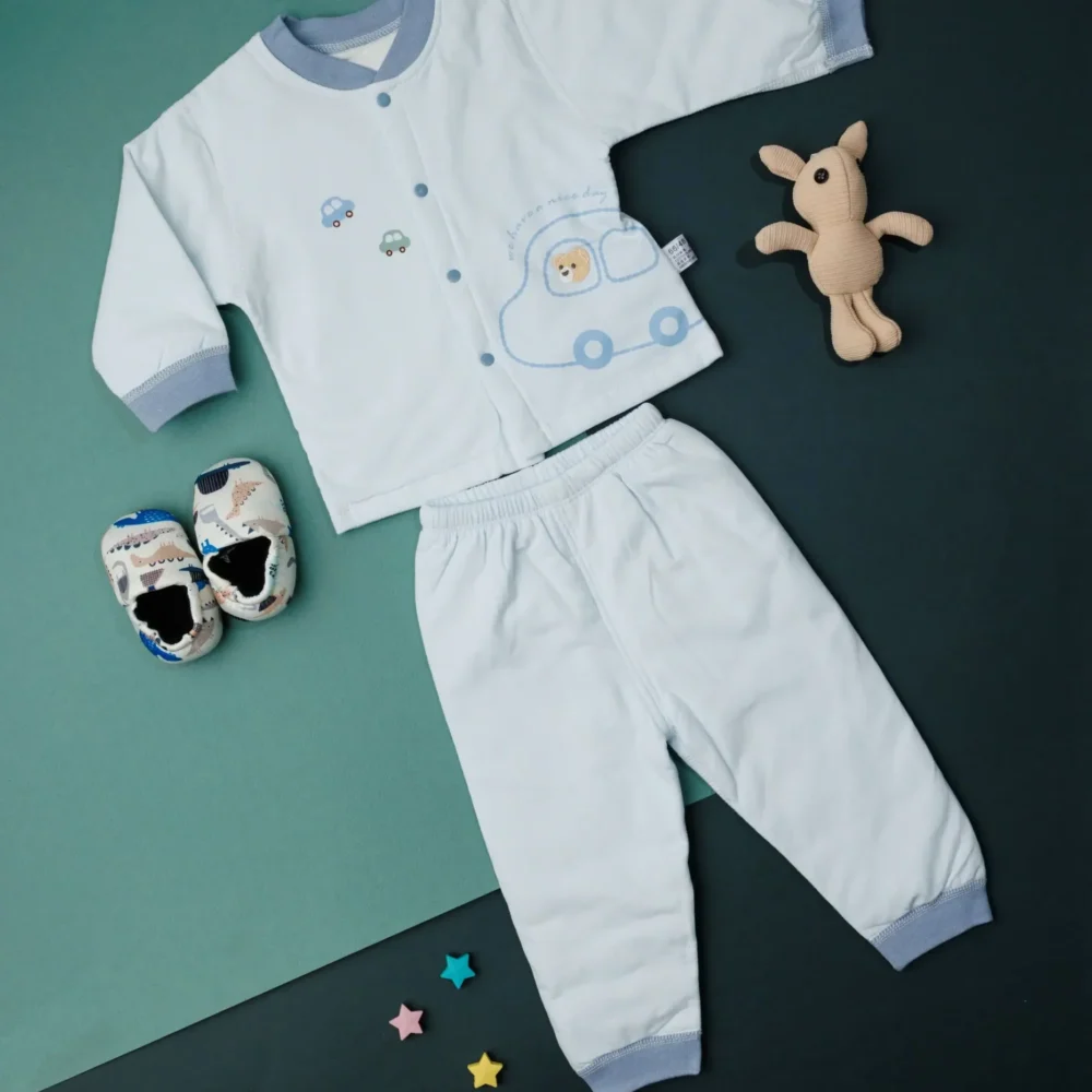 Text Print Cotton Jabla And Joggers Set