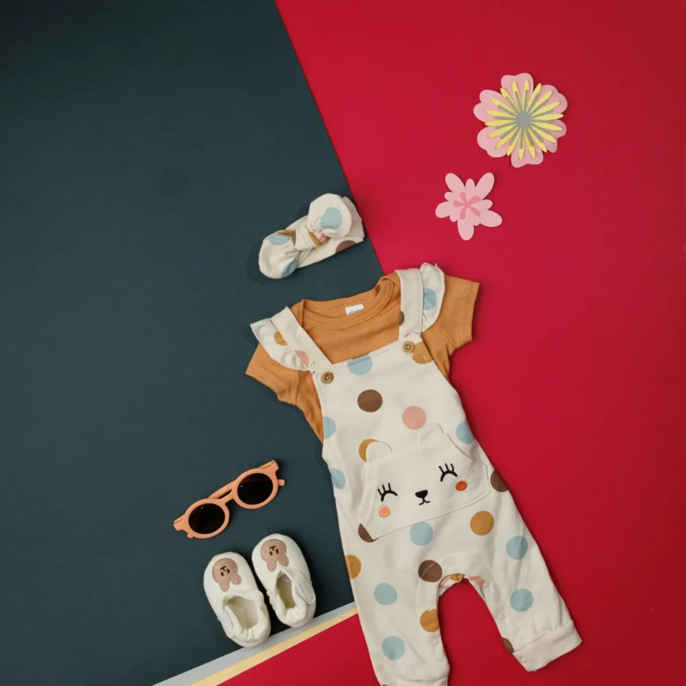 Juniors Solid T-Shirt And Printed Romper Set