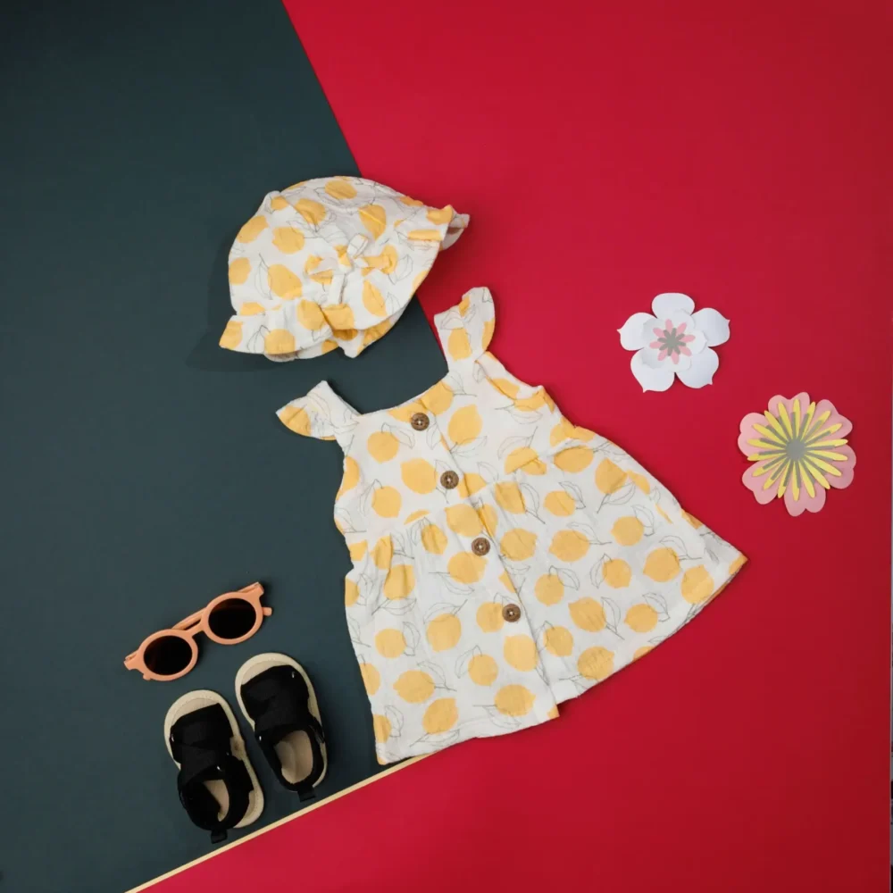 Infant Straps Girls Hat Frock & Cap and Pant