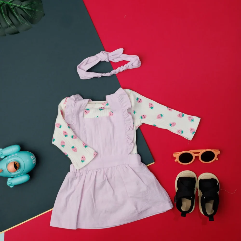 Purple & White Dangries With Ribbon