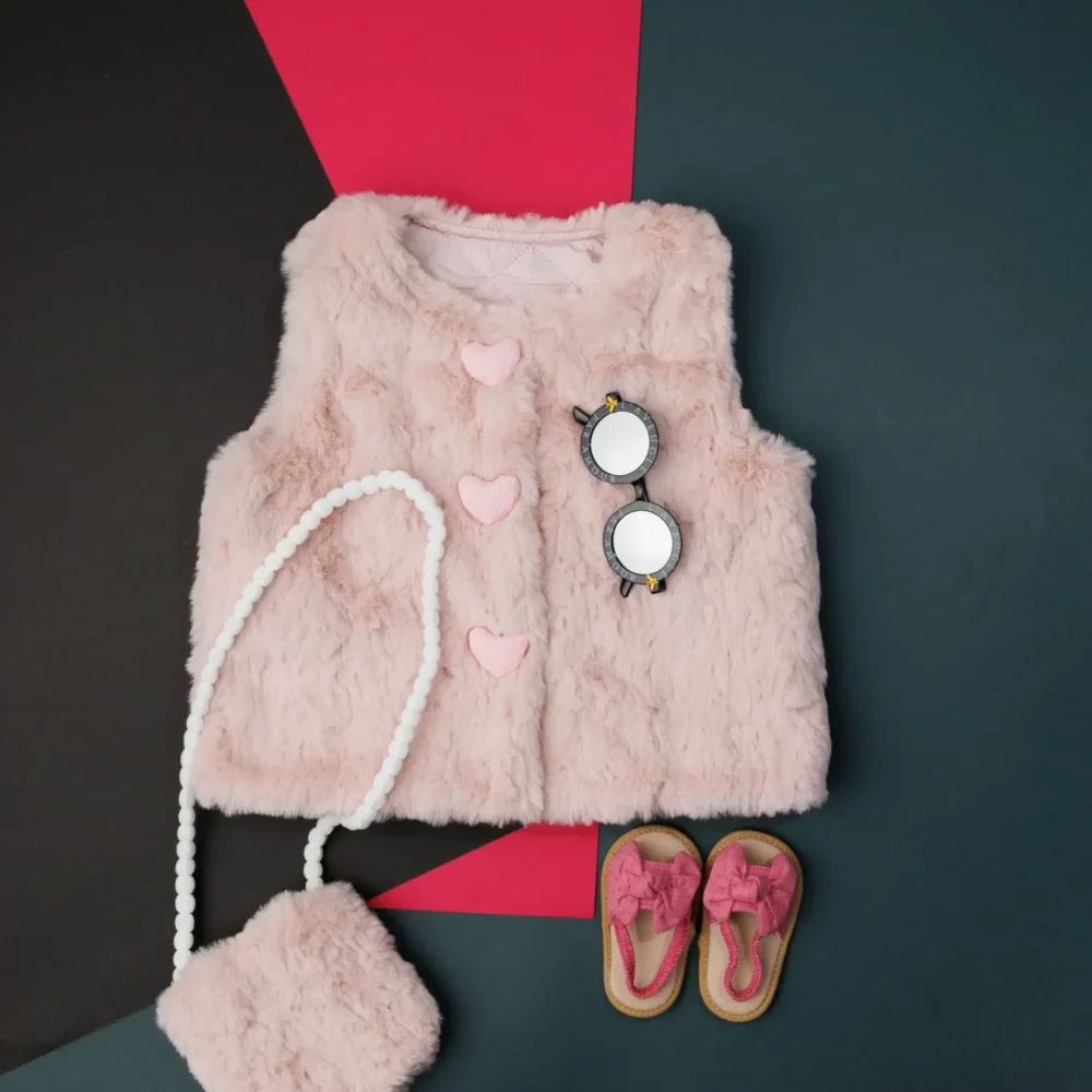 Sleeveless Solid Important Girls Jacket