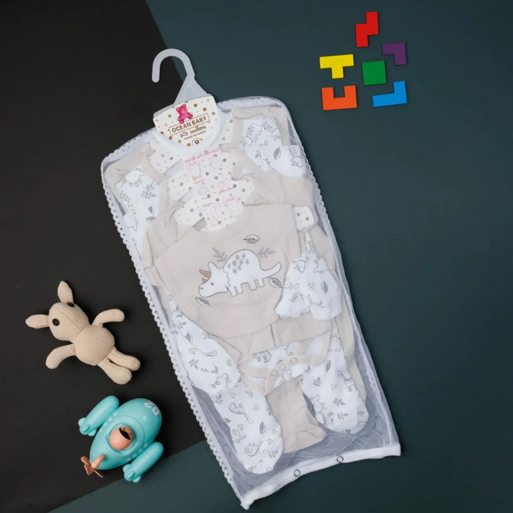 Baby organic Cream cotton set of 8 pieces