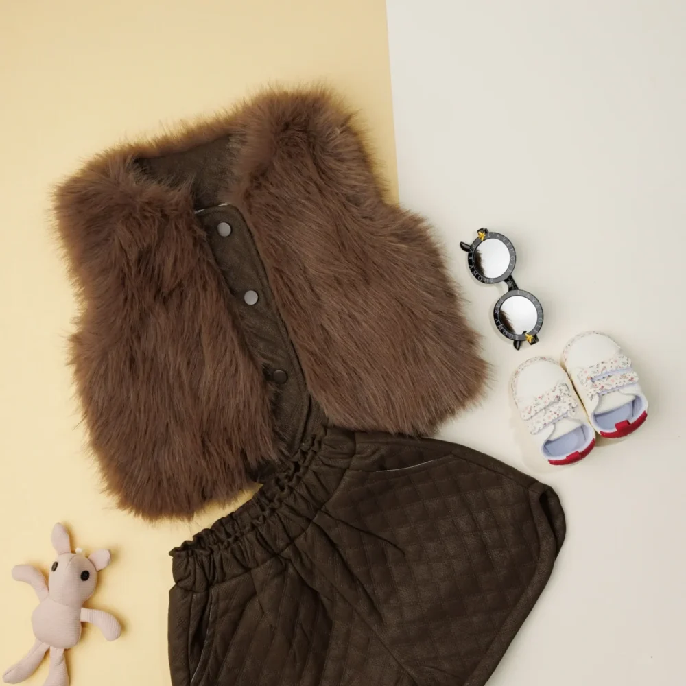 Girl Artificial Fur Jackets with skirt