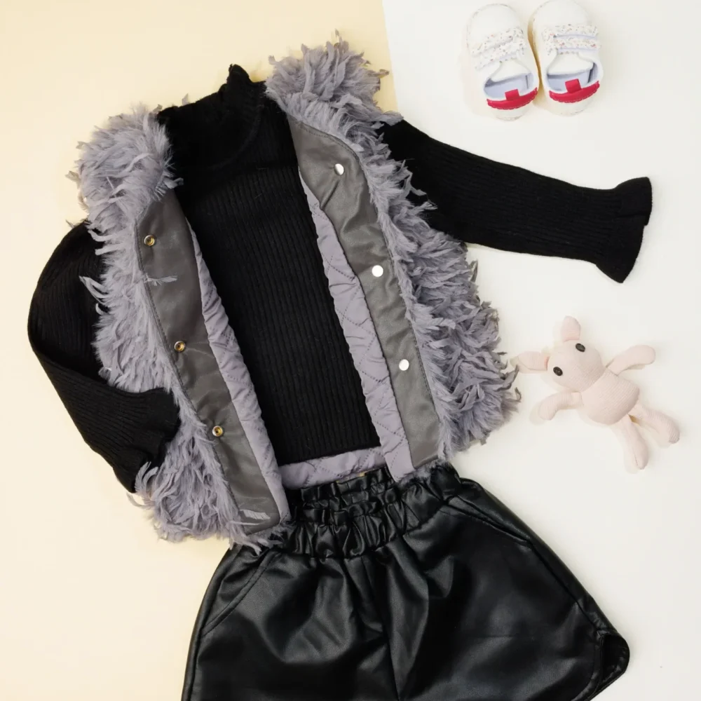 Girls & Boys Faux Fur Vest Coat