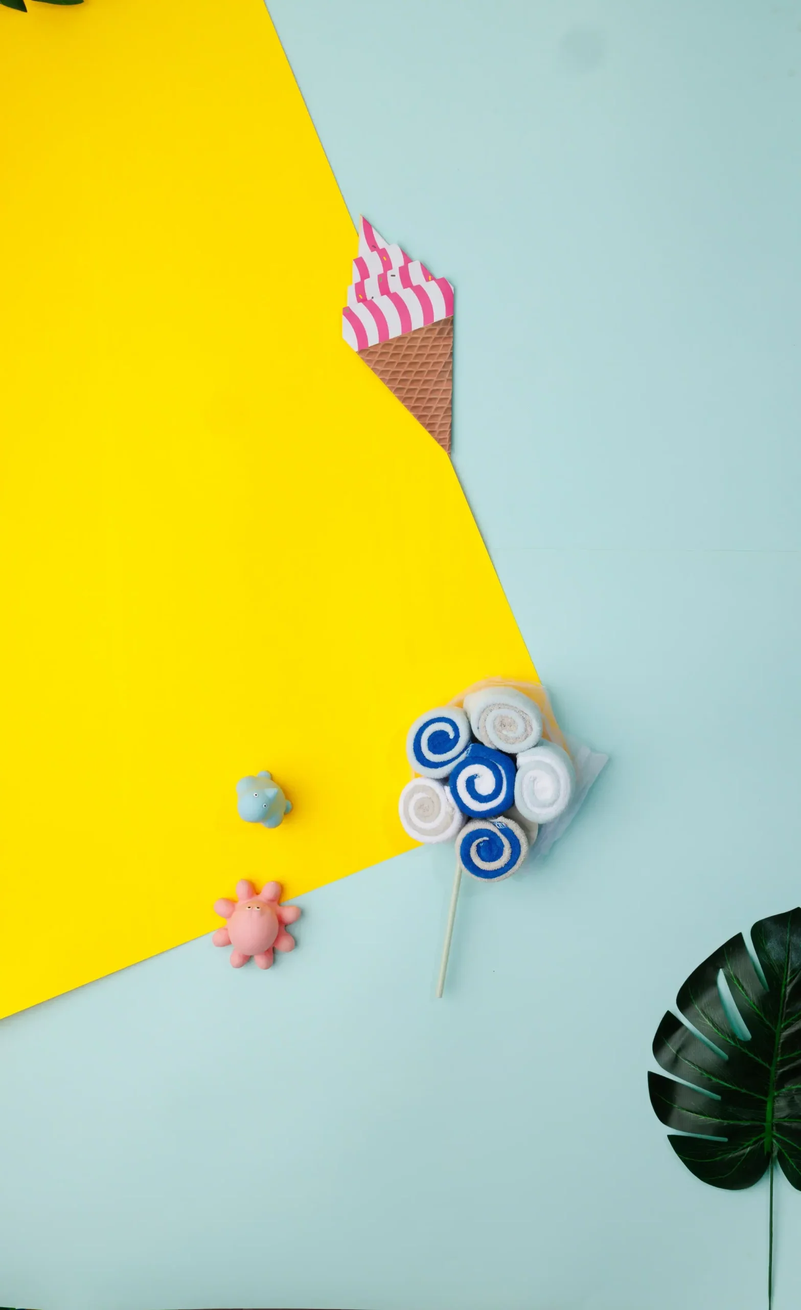 Rose Textiles 12 Pack Lollipop Blue Washcloths