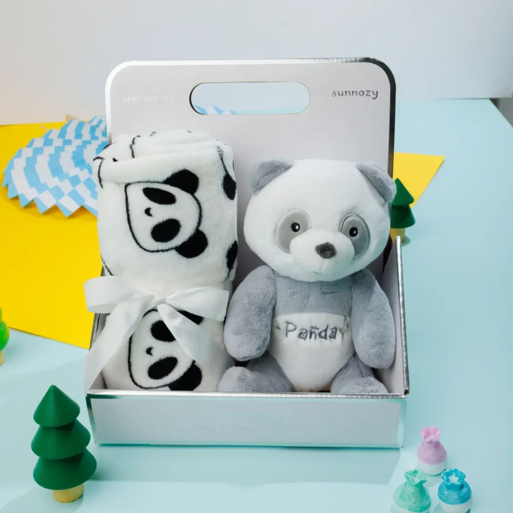 Baby Soft Blanket And Panda Toy Set