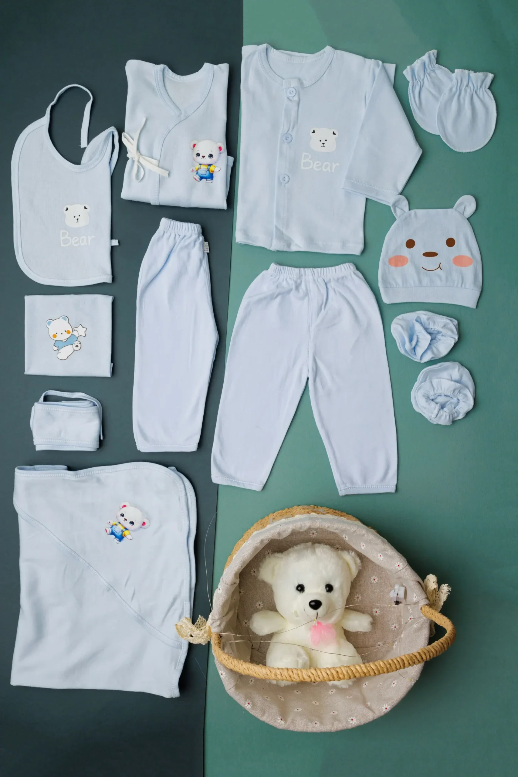 Gift Basket For Born Baby Clothing Set- 15 Pcs - Image 5