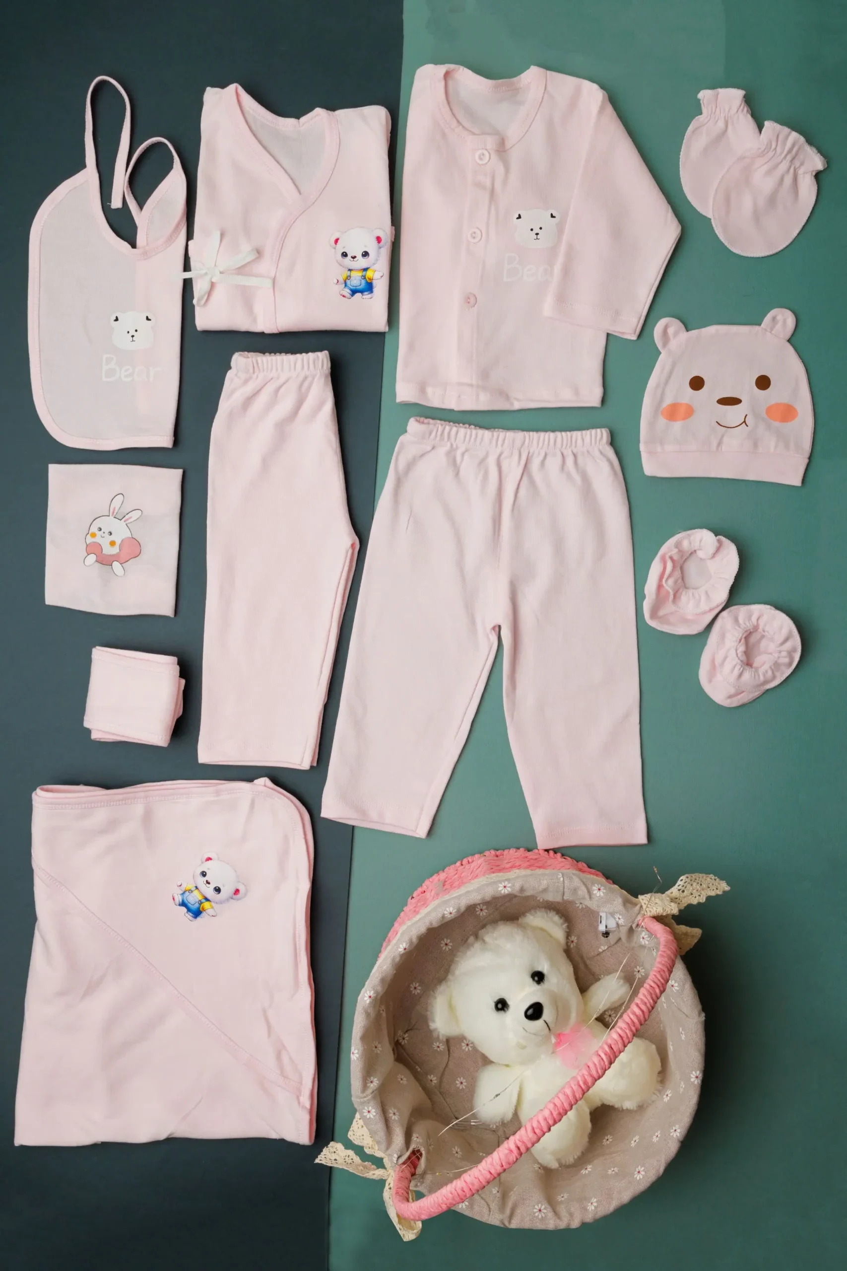 Gift Basket For Born Baby Clothing Set- 15 Pcs - Image 6