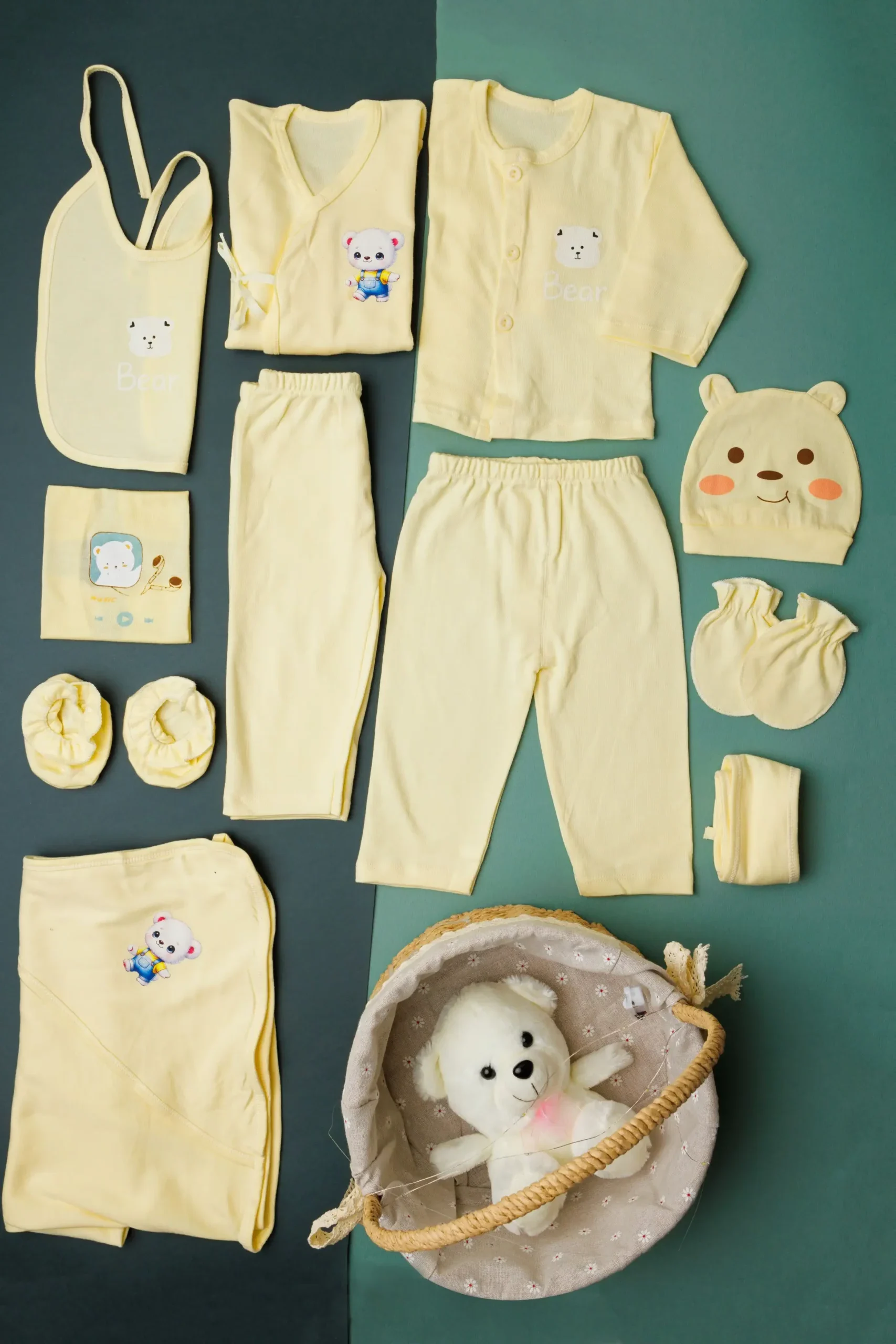 Gift Basket For Born Baby Clothing Set- 15 Pcs - Image 7