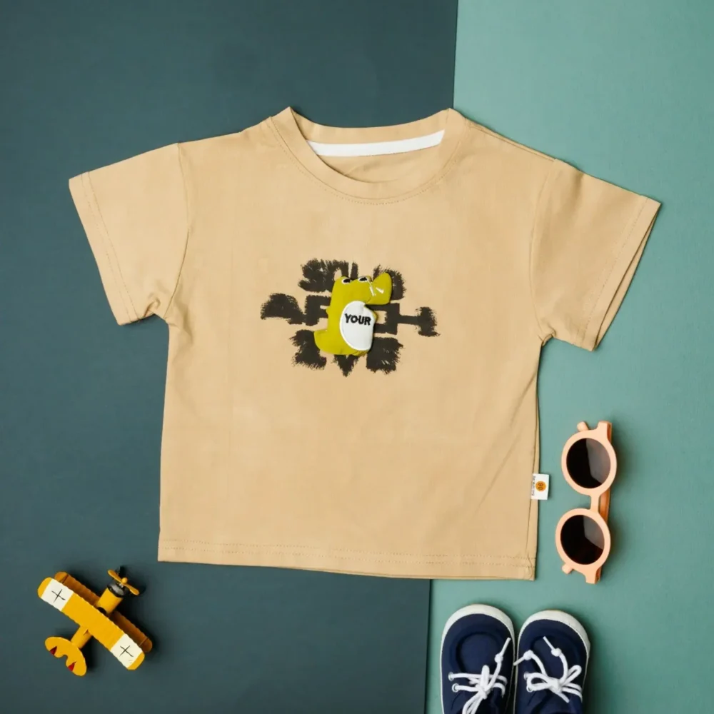Boys Solid Pure Cotton T-Shirt - Round Neck