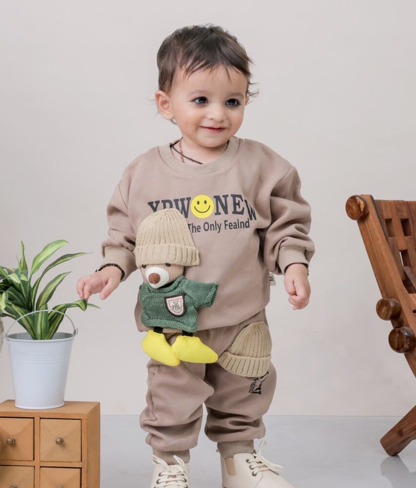 3D Knitted Bear Sweatshirt & Jogger
