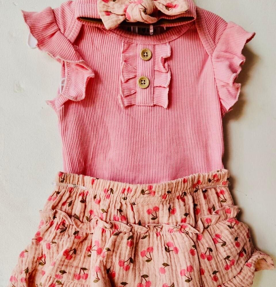 Ribbed Better Cotton Bodysuit With Shorts