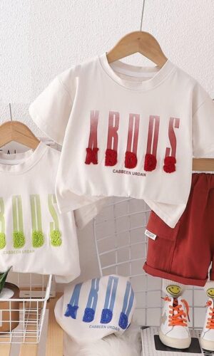 Embroidered T-Shirt And Shorts Summer Set