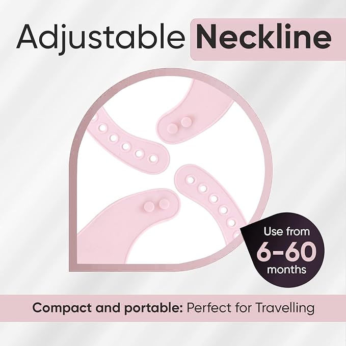 Waterproof Medium Pink Silicon Baby Bibs With Ears - Image 2
